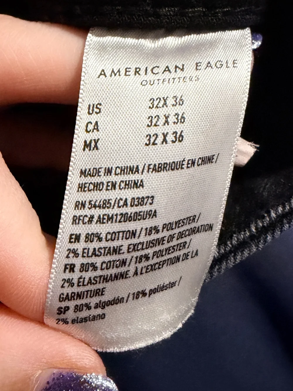 american eagle air flex 360 Black Ripped skinny Fit Jeans size 32x36